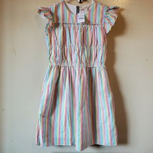 Crewcuts Smocked Rainbow Pinstripe Dress Size 12
